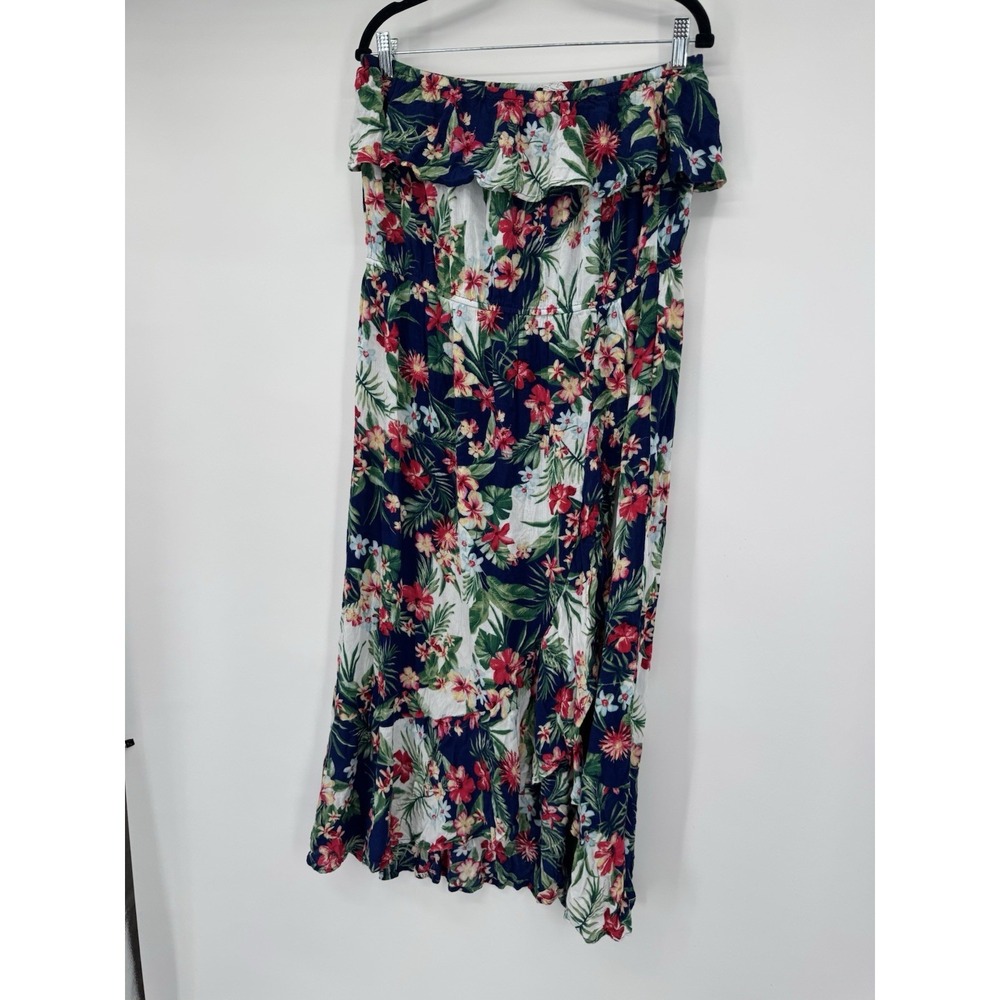 Sofia Vergara XL Strapless Maxi Dress Ruffle tropical vacation resort beach - Picture 7 of 12
